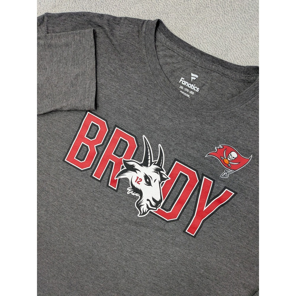 Fanatics Tampa Bay Buccaneers Brady Goat Men's 2XL Gray Long Sleeve T Shirt